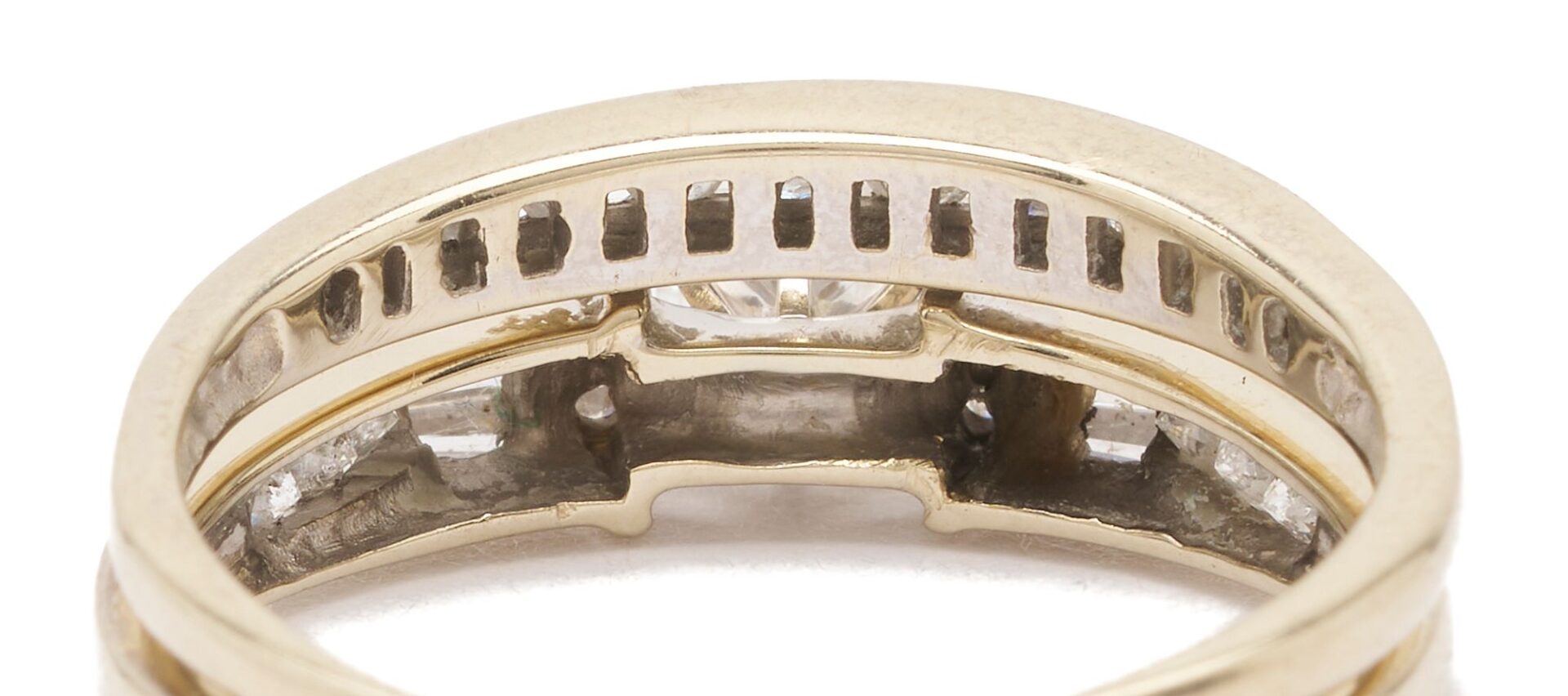 Lot 1126: 14K Gold Wedding Set