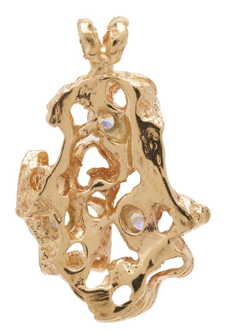 Lot 1129: 14K Gold Splash Pendant & 14K Gold & Diamond Band