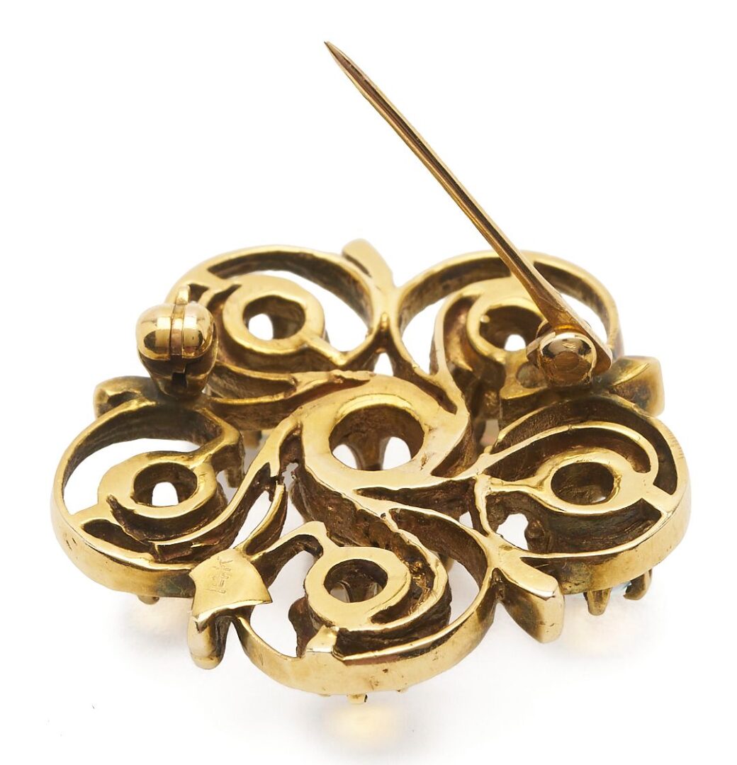 Lot 1131: 14K Gold & Opal Brooch