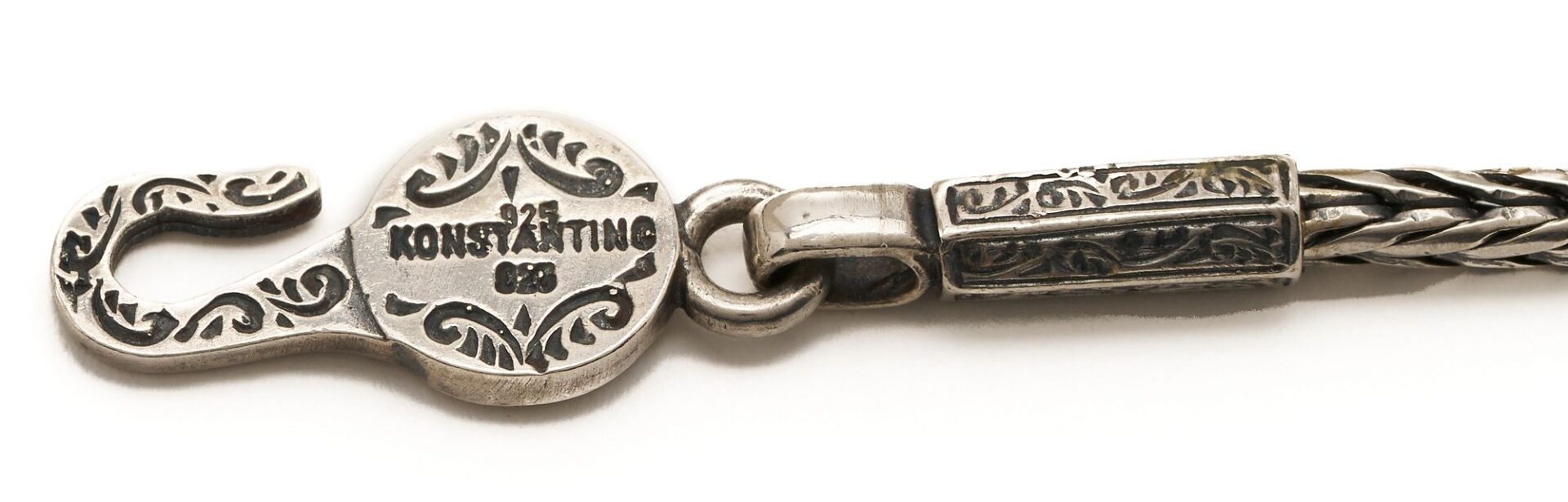 Lot 1133: Konstantino Sterling & 18K Hermes Pendant  w/ Sterling Necklace