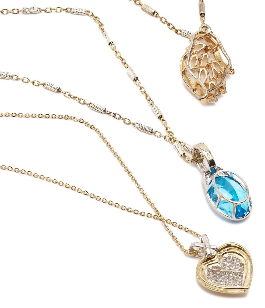 Lot 1137: Five Silver, Gold, Gemstone, and Diamond Jewelry Pieces