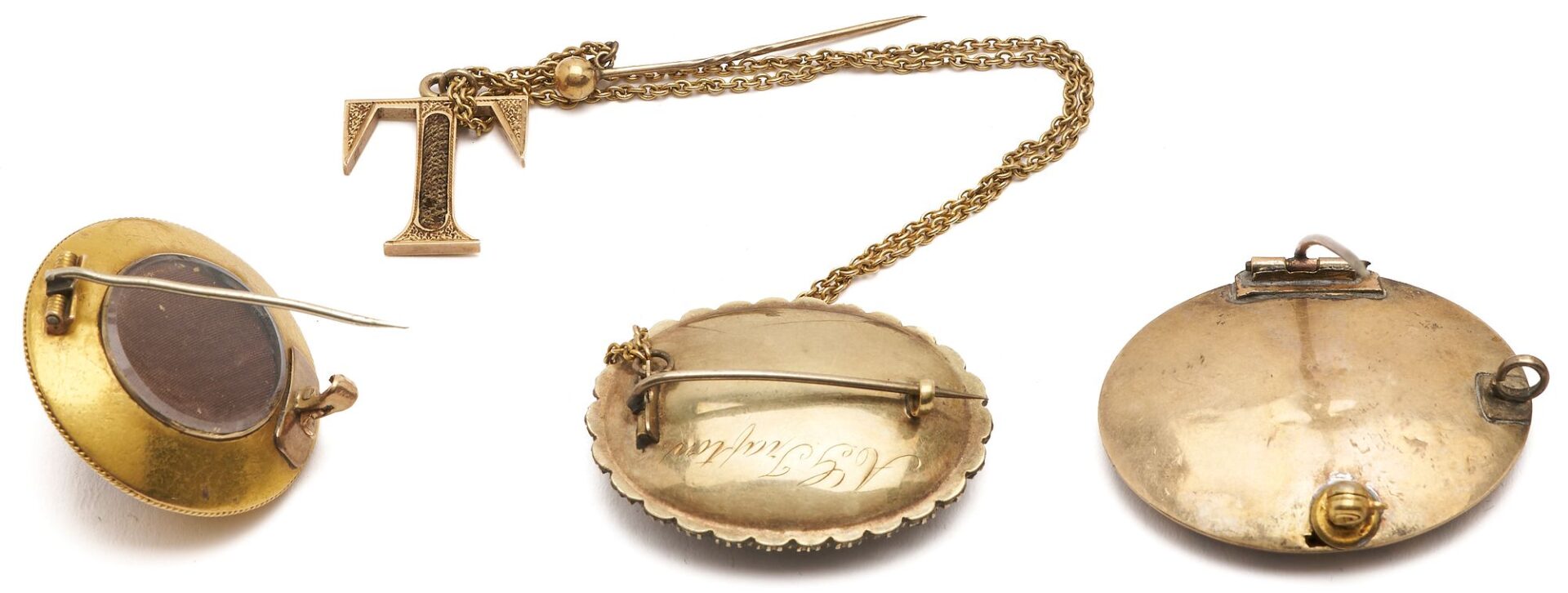 Lot 1139: 8 pcs Victorian jewelry incl. Hair, Watch Chains