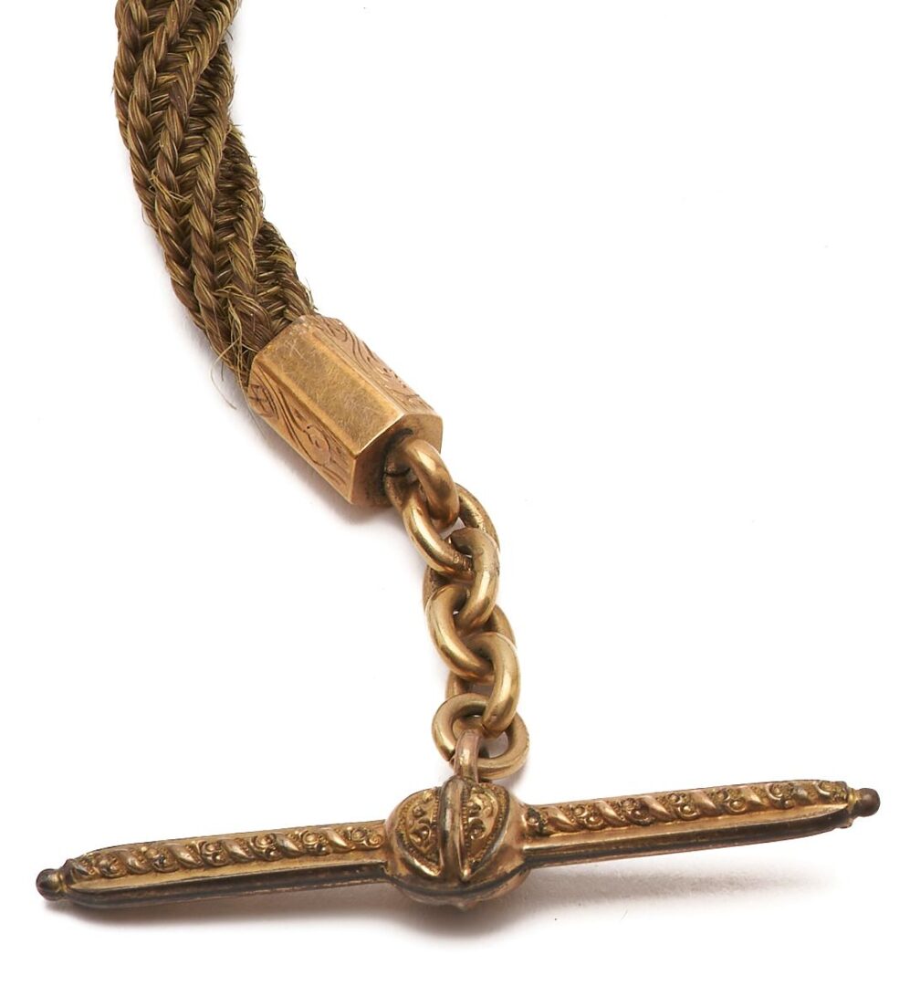 Lot 1139: 8 pcs Victorian jewelry incl. Hair, Watch Chains