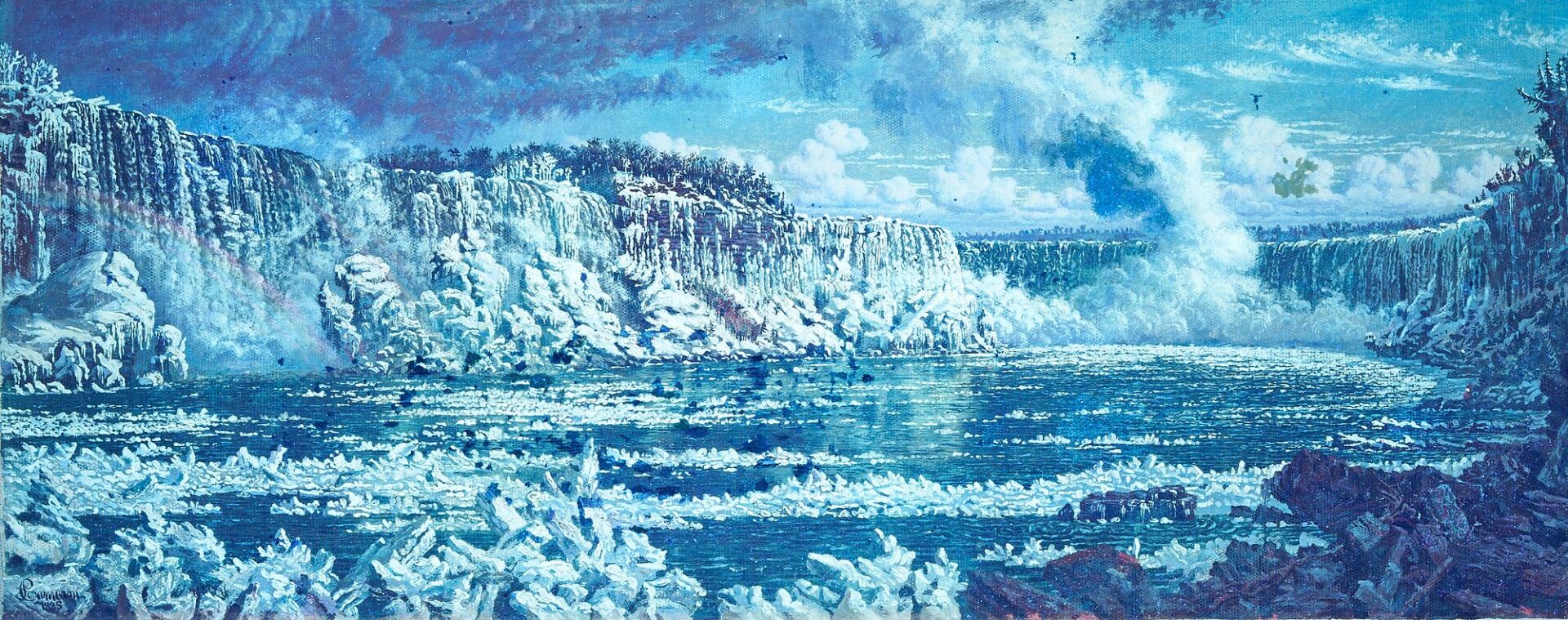 Lot 113: Peter Cameron O/C Landscape Painting, Niagara Falls