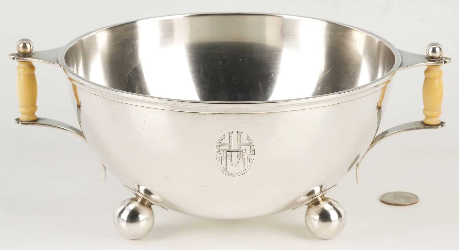 Lot 1141: Barker Ellis George I Style Sterling Bowl
