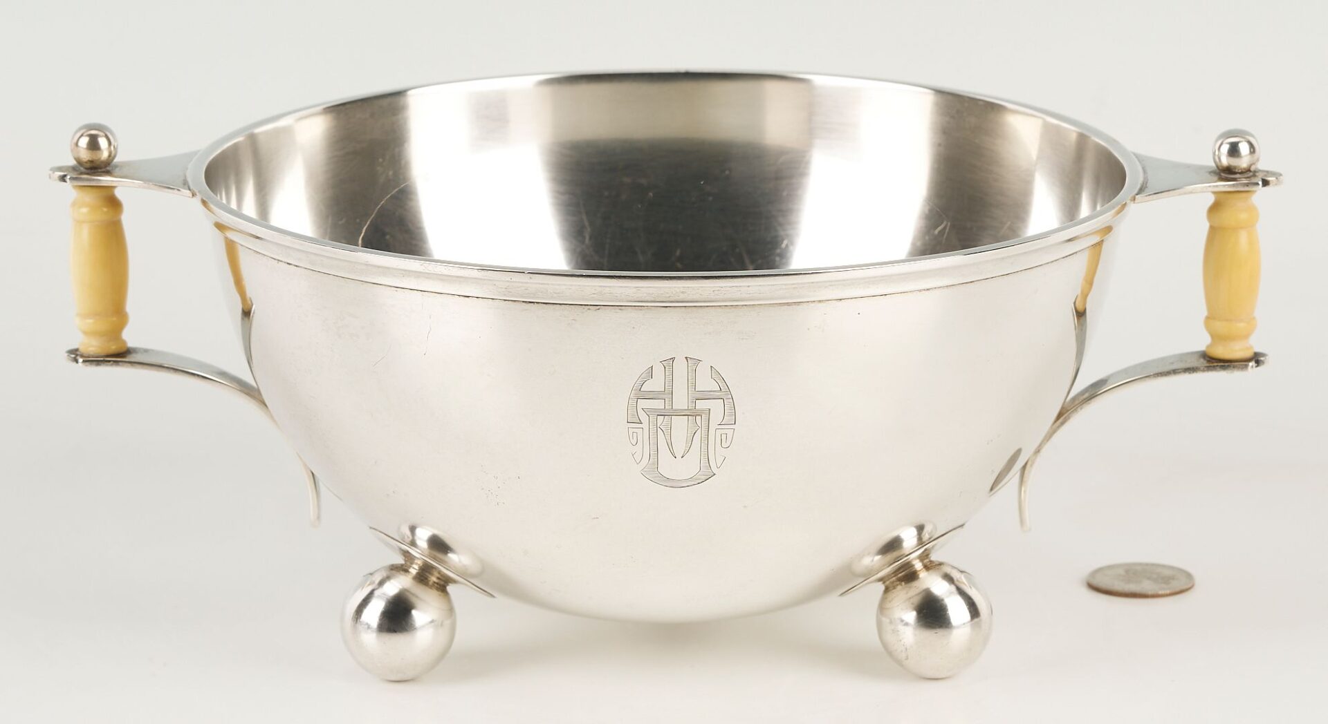 Lot 1141: Barker Ellis George I Style Sterling Bowl