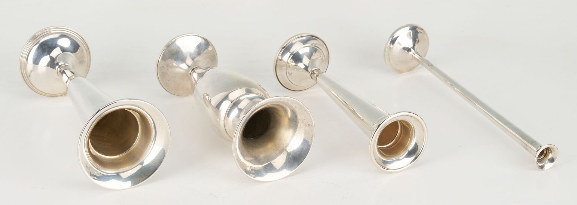 Lot 1143: 6 Sterling Silver Items: 2 Bowls and 4 Vases