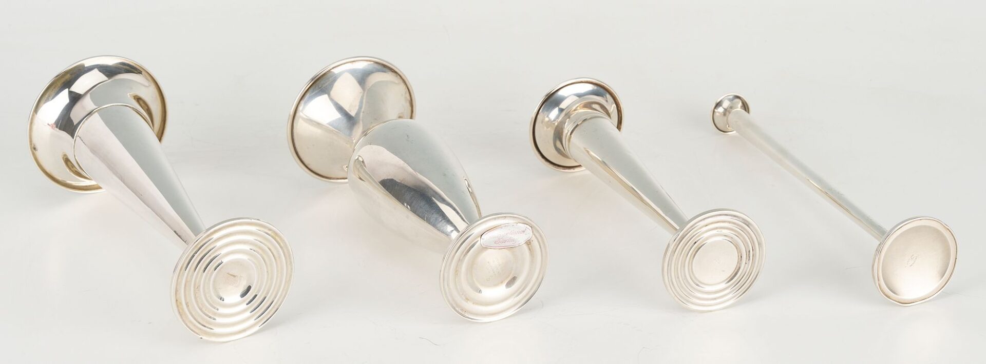 Lot 1143: 6 Sterling Silver Items: 2 Bowls and 4 Vases