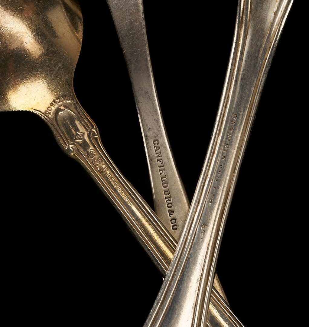 Lot 1144: 25 Assorted Spoons and Knives: Alvin, Gorham, Canfield