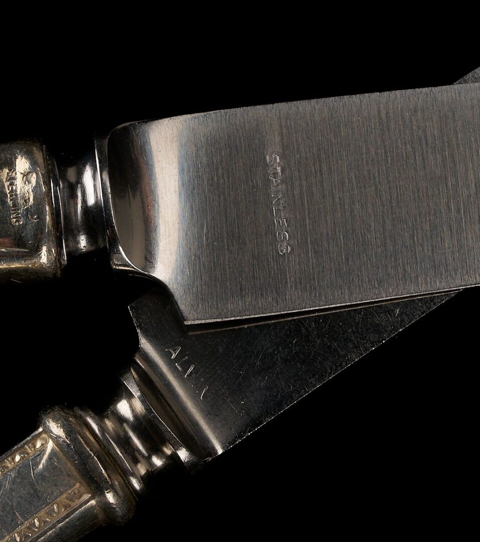 Lot 1144: 25 Assorted Spoons and Knives: Alvin, Gorham, Canfield