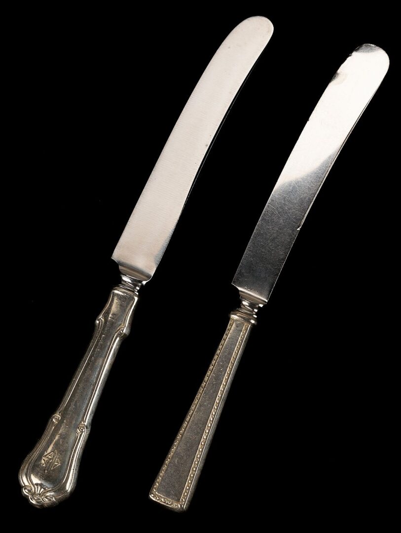 Lot 1144: 25 Assorted Spoons and Knives: Alvin, Gorham, Canfield