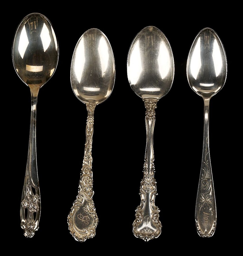 Lot 1145: 21 Assorted Sterling Silver Spoons
