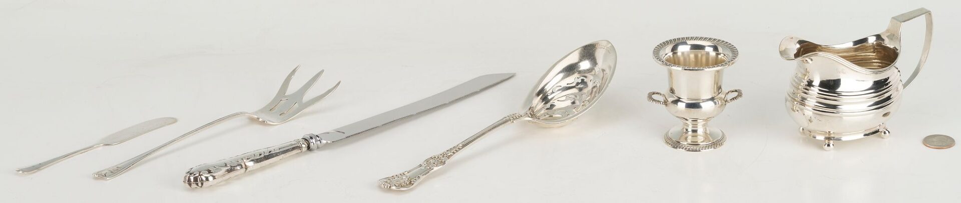 Lot 1147: Asst. Flatware incl. Tiffany Serving Spoon plus Small Hollowware