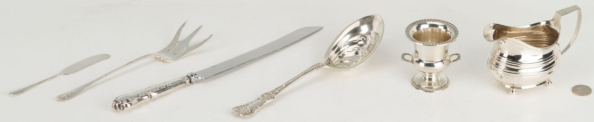 Lot 1147: Asst. Flatware incl. Tiffany Serving Spoon plus Small Hollowware