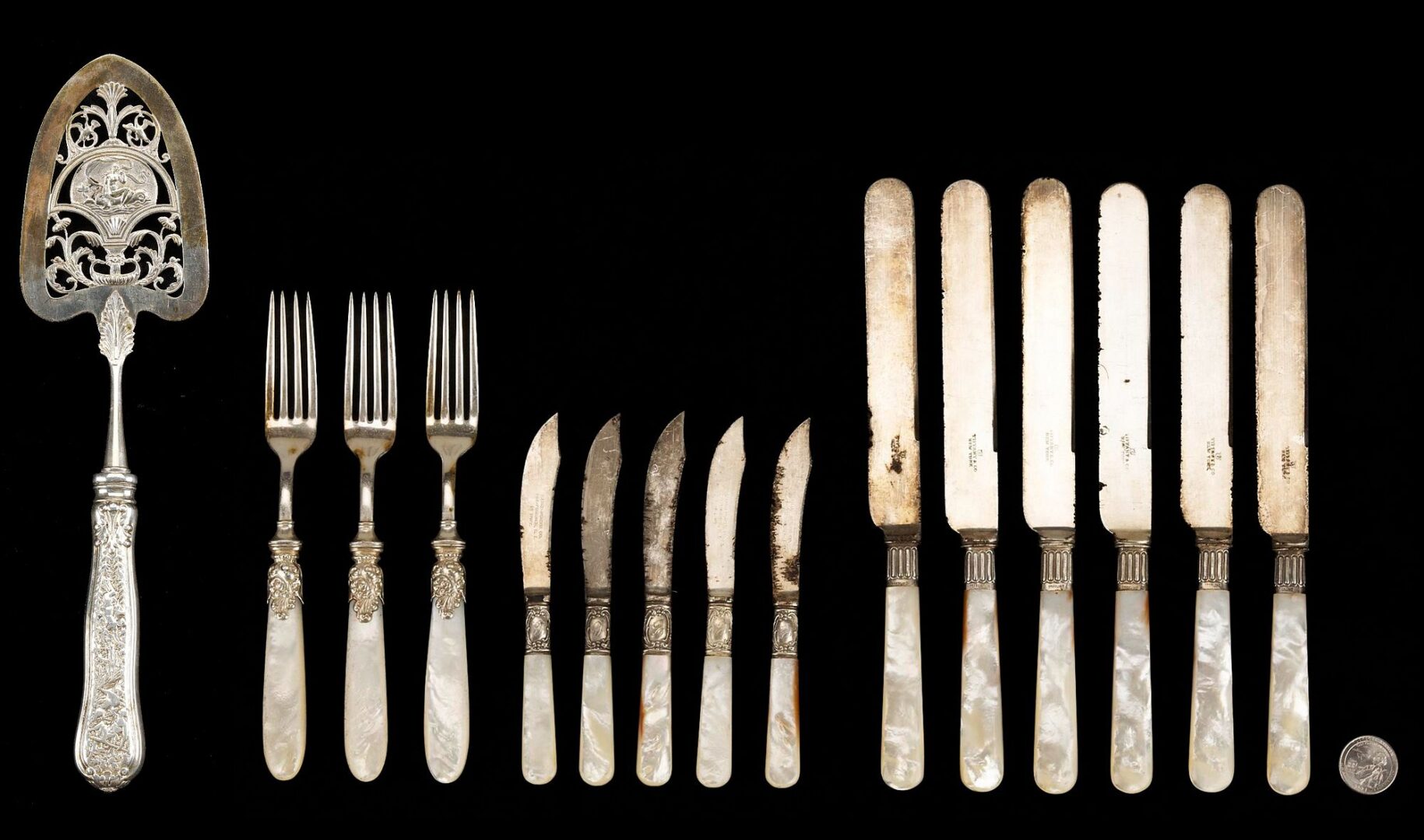 Lot 1148: 6 Tiffany Silver Flatware Pcs. & 9 Others