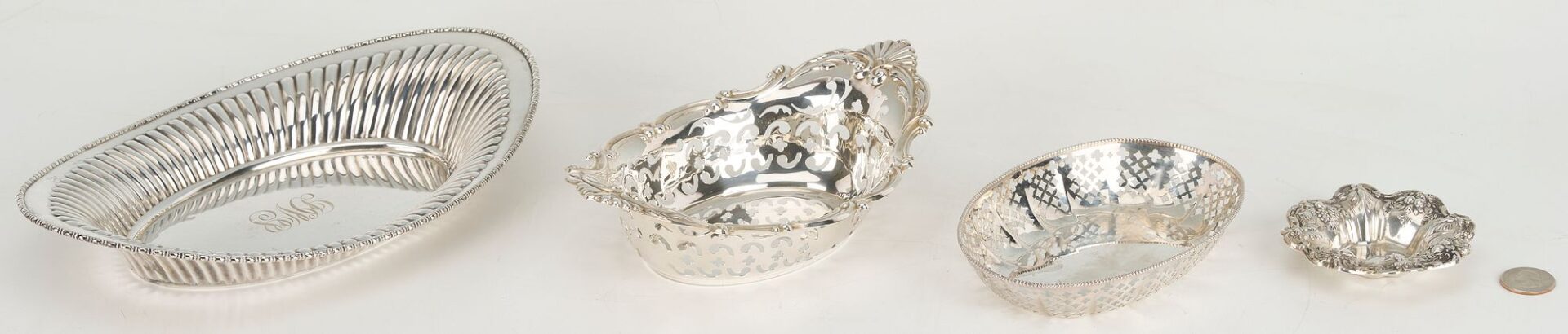 Lot 1149: 3 Oval Sterling Dishes plus 1 Francis I Ashtray