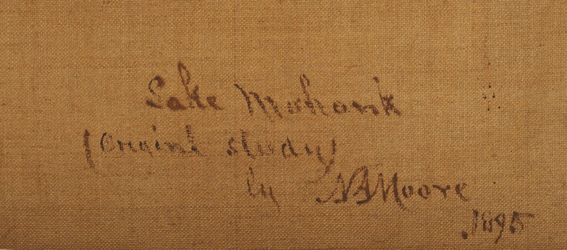 Lot 114: Nelson Augustus Moore O/C Landscape Painting, Lake Mohonk, New York
