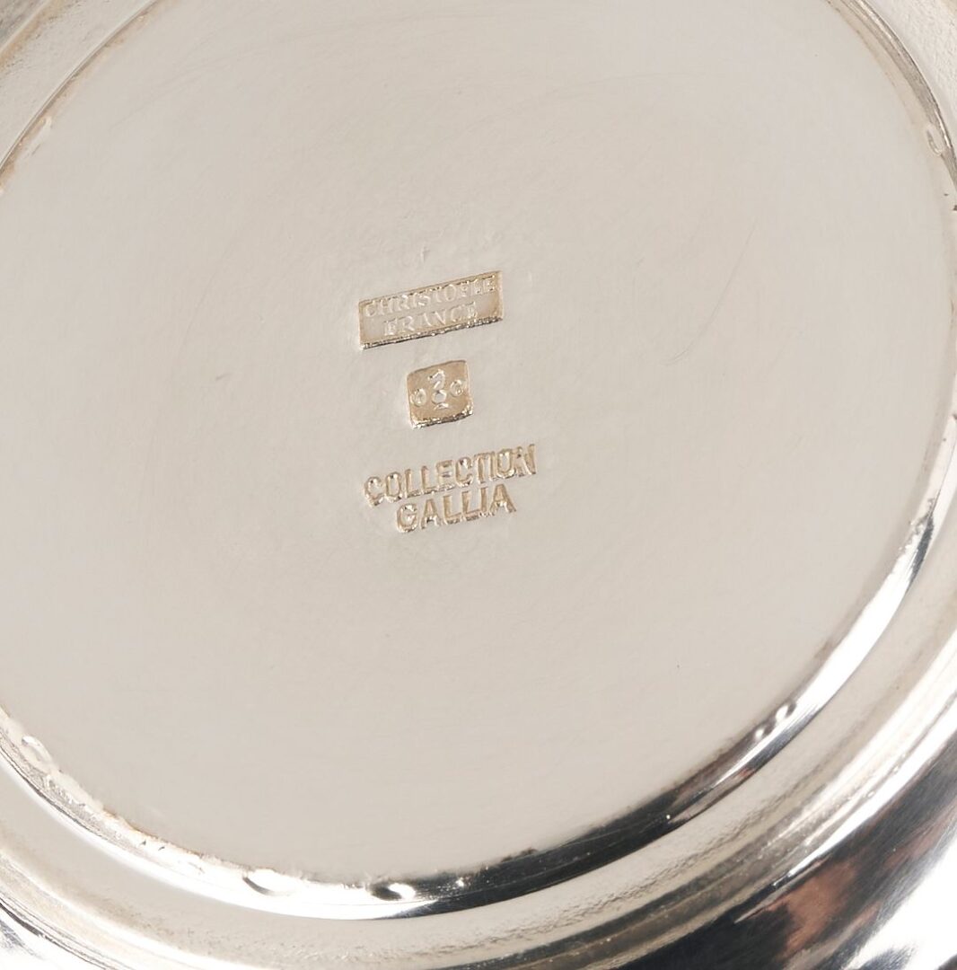 Lot 1153: Christofle Silverplate 4 Piece Tea Service w/ Matching Tray