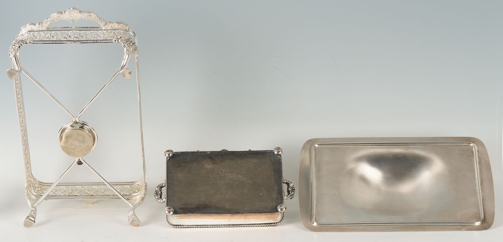 Lot 1156: Silverplated Hot Water Urn, Warmer, Chafing Dish, 2 Round Trays