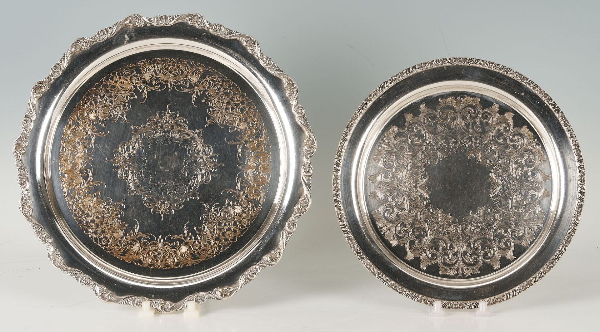Lot 1156: Silverplated Hot Water Urn, Warmer, Chafing Dish, 2 Round Trays