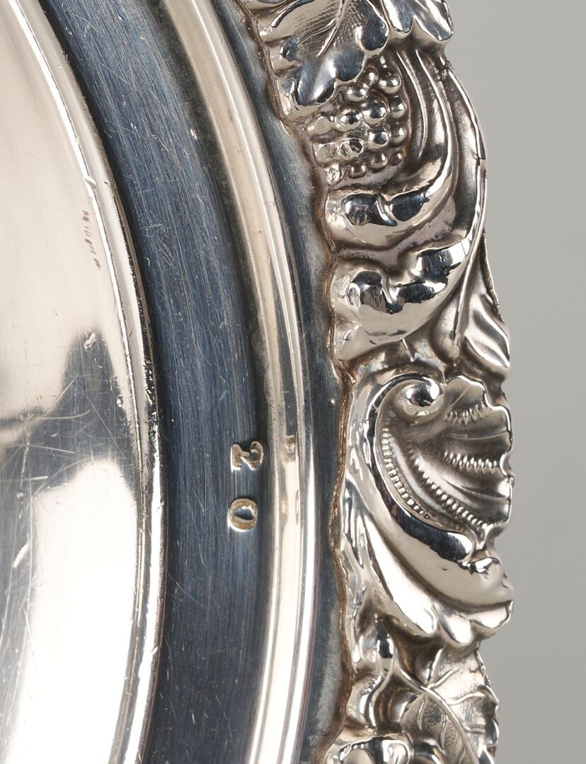 Lot 1157: 6 Ellis Barker Silverplated Table Items: Tray, Candlesticks, Dish