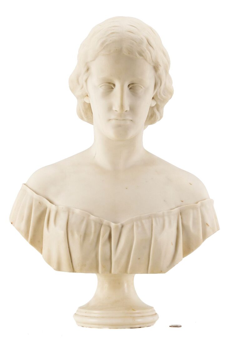 Lot 115: B. H. Park Marble Bust of a Woman
