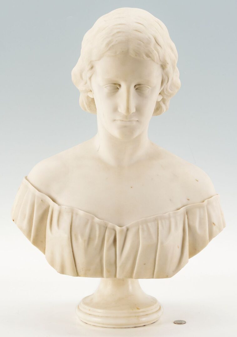 Lot 115: B. H. Park Marble Bust of a Woman