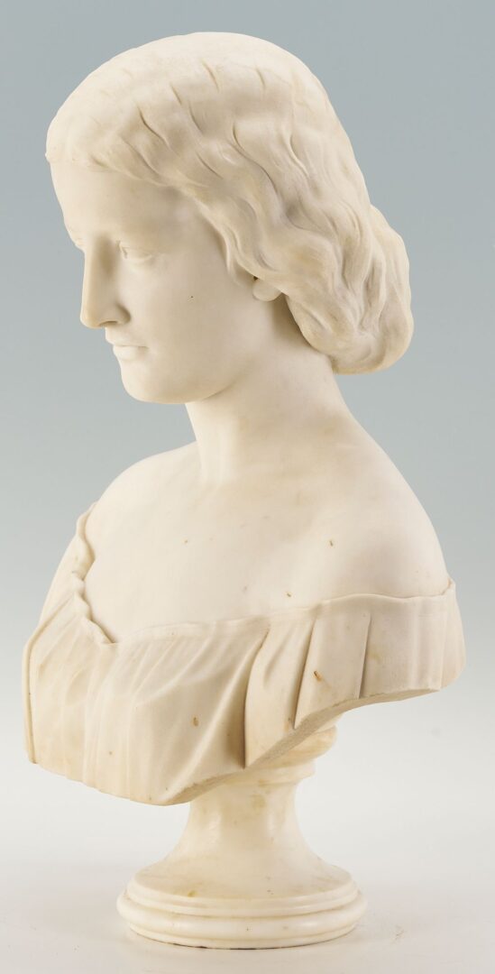 Lot 115: B. H. Park Marble Bust of a Woman