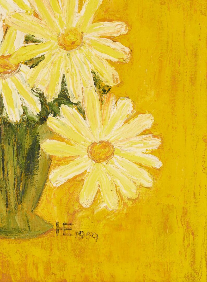 Lot 1165: 2 Midcentury Modern Still Life Paintings Incl. John Hegarty & Floral