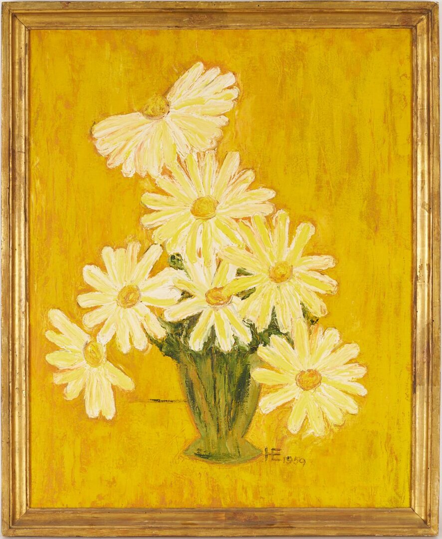 Lot 1165: 2 Midcentury Modern Still Life Paintings Incl. John Hegarty & Floral