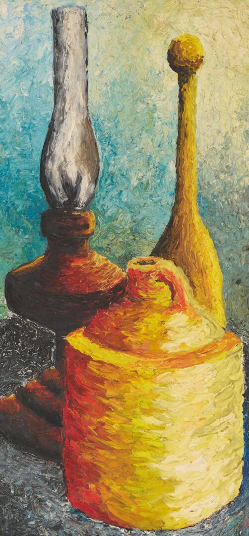 Lot 1165: 2 Midcentury Modern Still Life Paintings Incl. John Hegarty & Floral