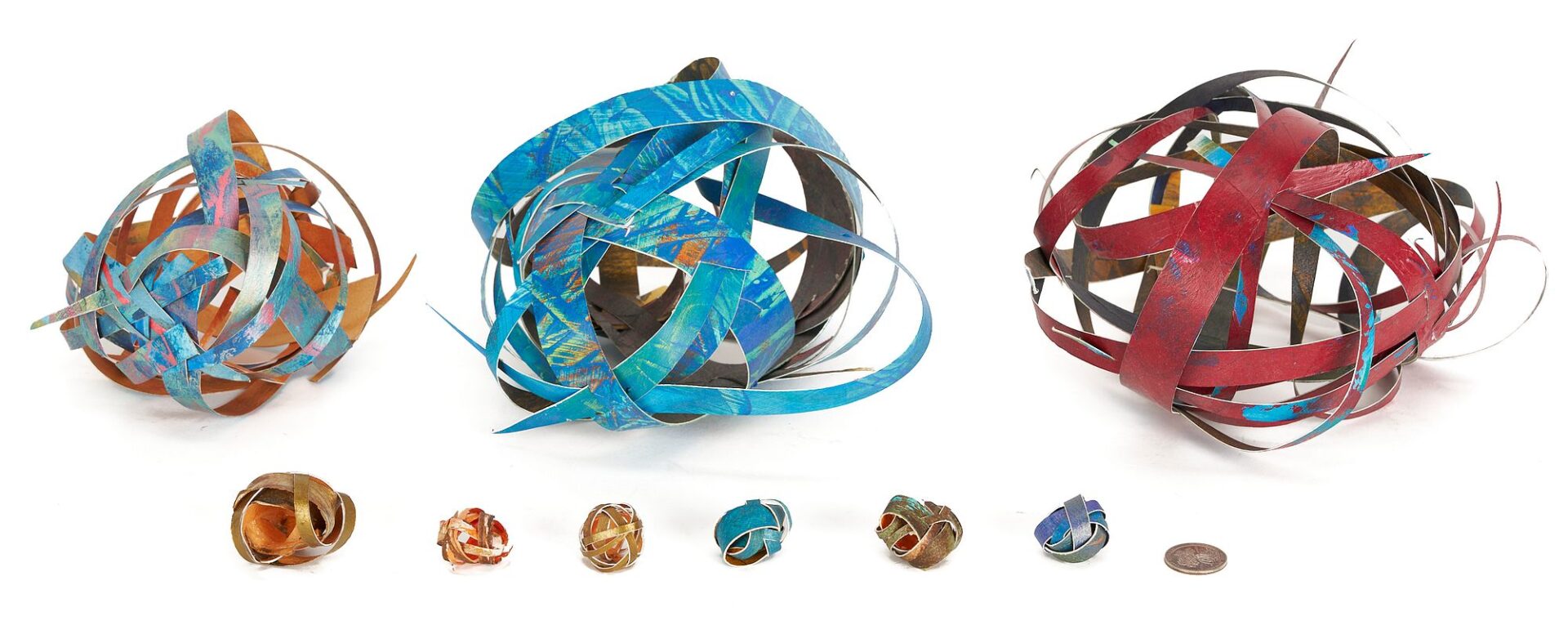 Lot 1169: Painted Paper Sculpture, 9 Spheres