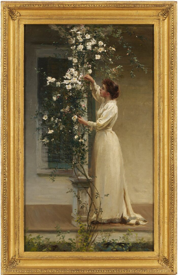 Lot 116: Hamilton Hamilton Oil Painting, Woman with Roses