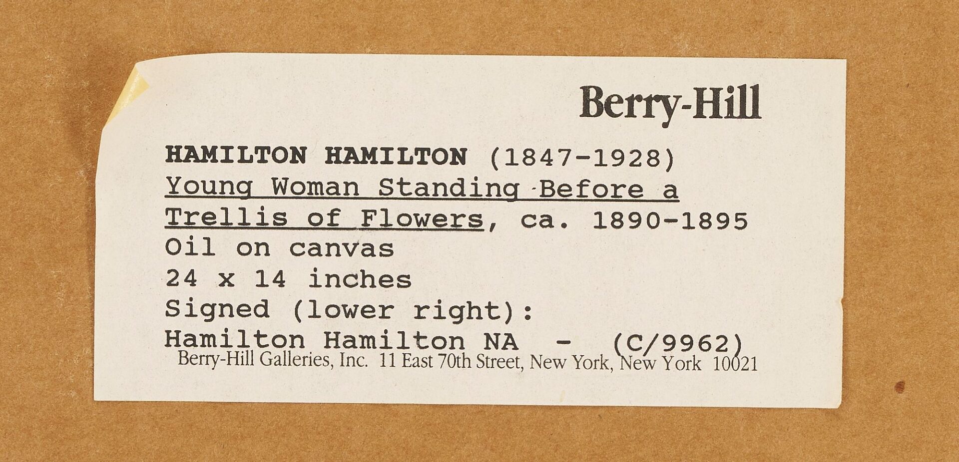 Lot 116: Hamilton Hamilton Oil Painting, Woman with Roses
