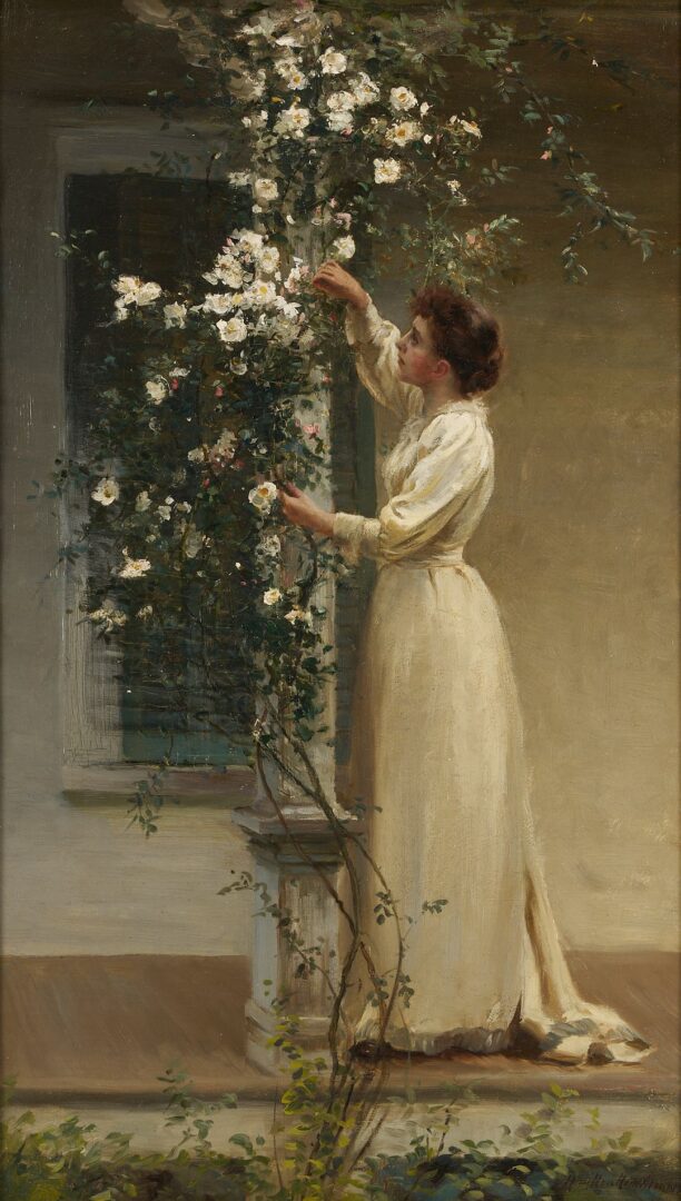 Lot 116: Hamilton Hamilton Oil Painting, Woman with Roses