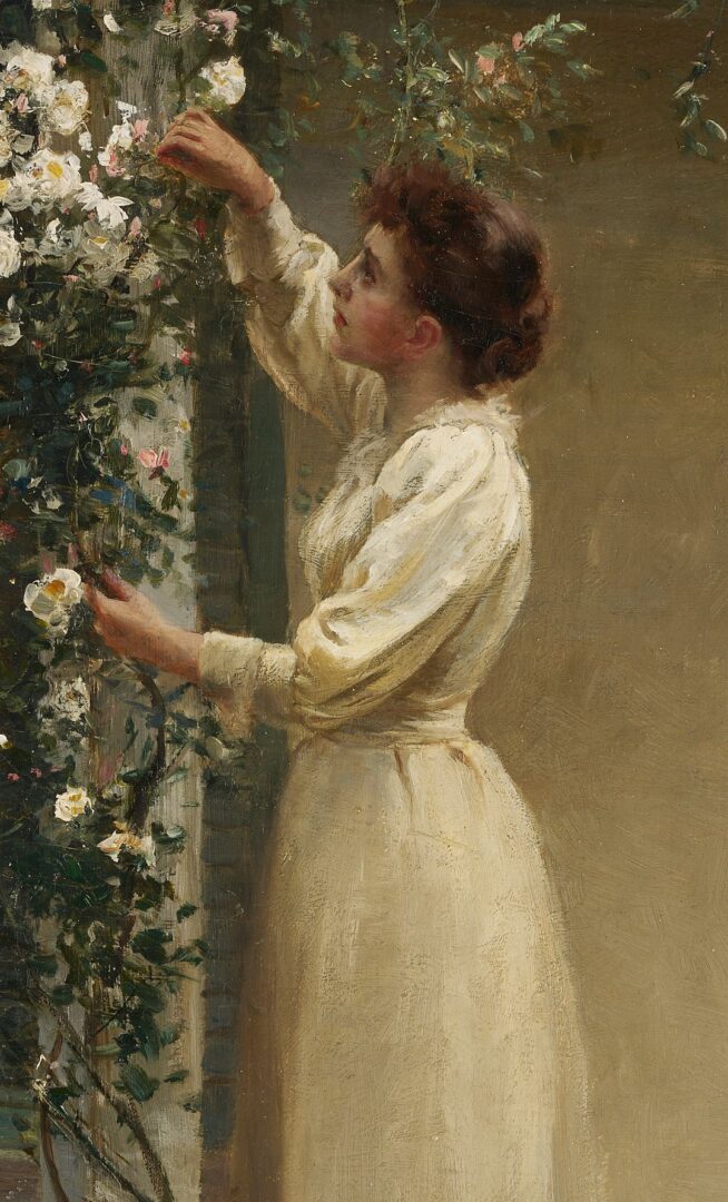 Lot 116: Hamilton Hamilton Oil Painting, Woman with Roses