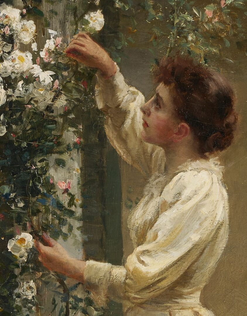 Lot 116: Hamilton Hamilton Oil Painting, Woman with Roses