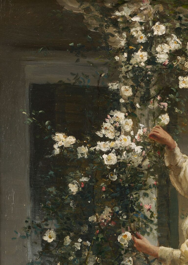 Lot 116: Hamilton Hamilton Oil Painting, Woman with Roses
