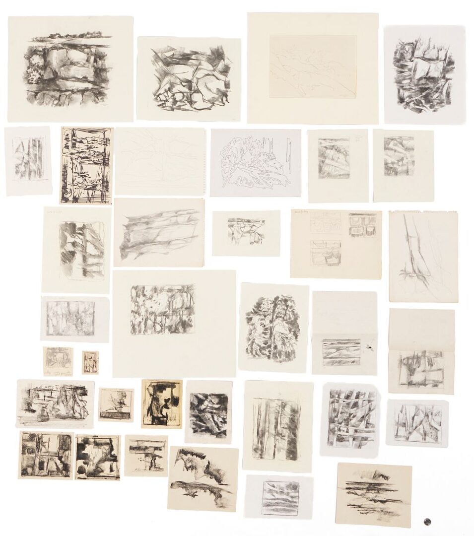 Lot 1172: 35 George Cress Abstract Drawings, Sketches & Studies
