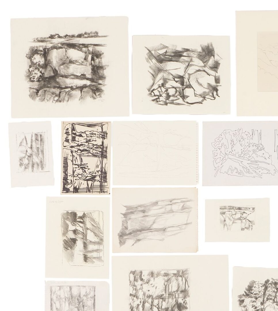 Lot 1172: 35 George Cress Abstract Drawings, Sketches & Studies