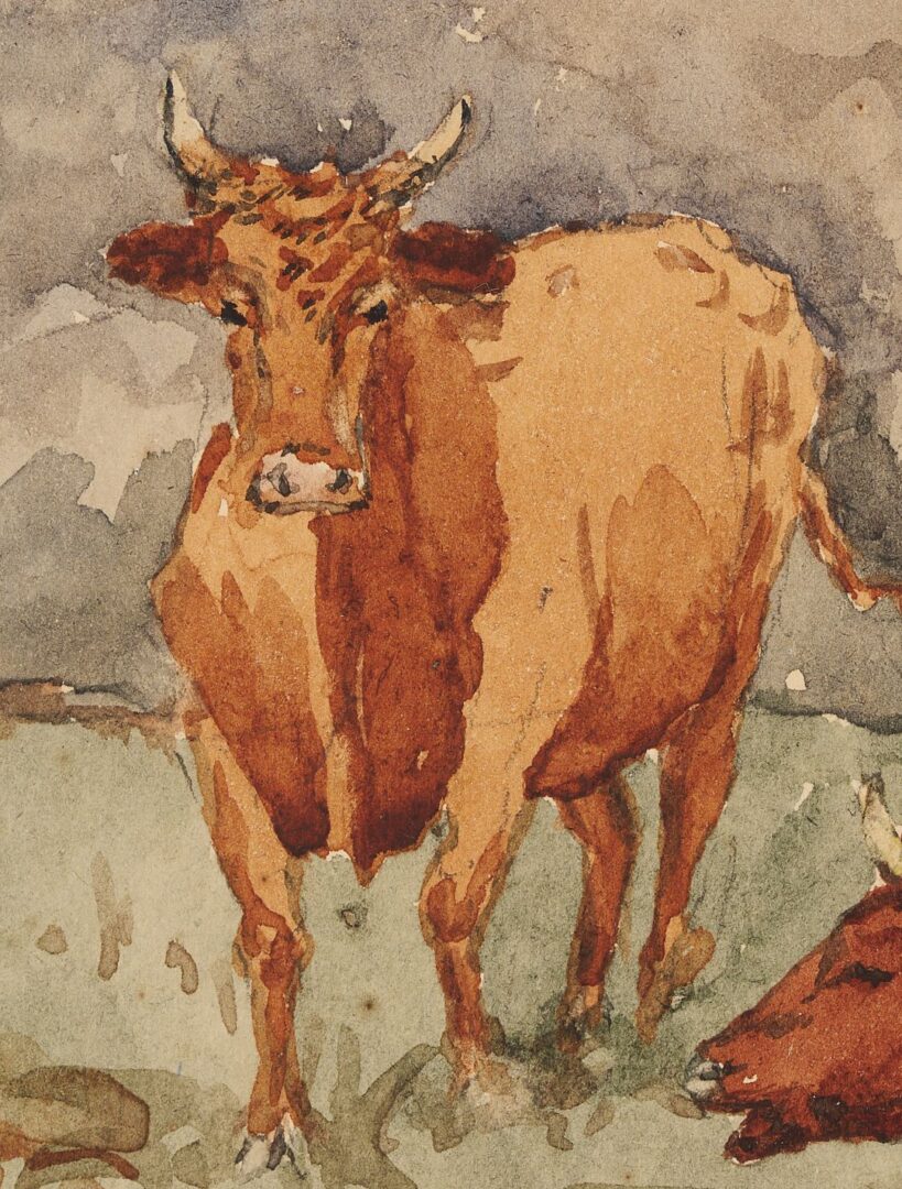 Lot 119: Maurice Prendergast W/C Landscape with Cattle plus Catalog Raisonne
