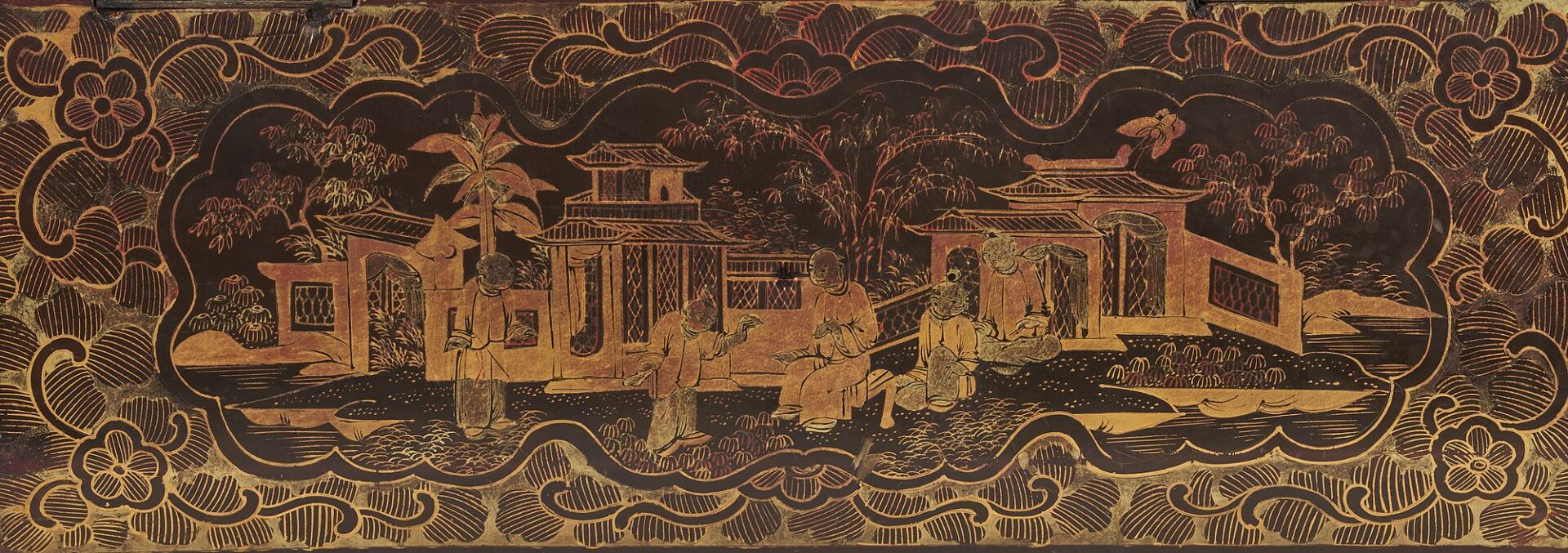Lot 11: Chinese Lacquer Sewing and Writing Box