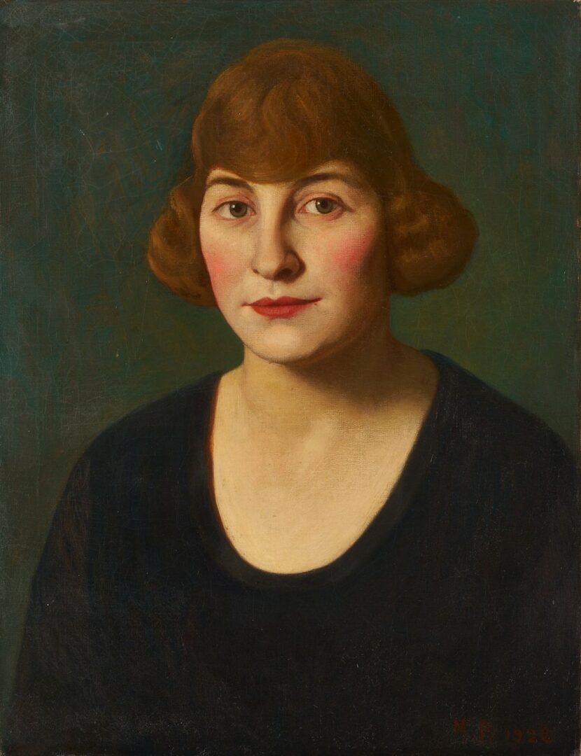 Lot 120: Maxfield Parrish, Portrait of a Woman, 1922