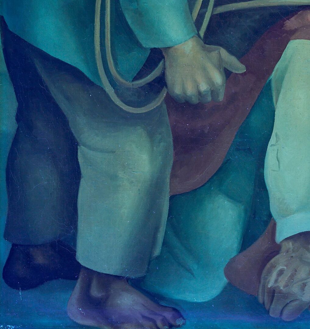 Lot 122: Eduardo Kingman O/C Painting, Indigenous Laborers/Obreros, 1938