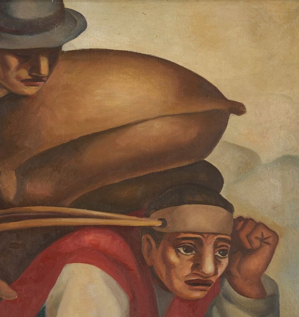 Lot 122: Eduardo Kingman O/C Painting, Indigenous Laborers/Obreros, 1938