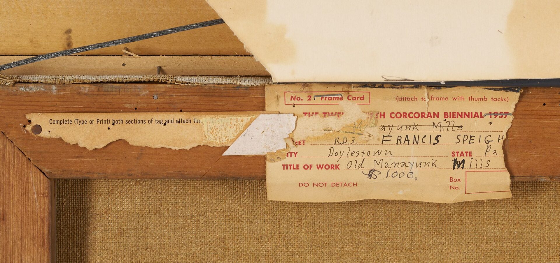Lot 123: Francis Speight O/C Exhibited Philadelphia Cityscape, Blantyre Mills, Manayunk
