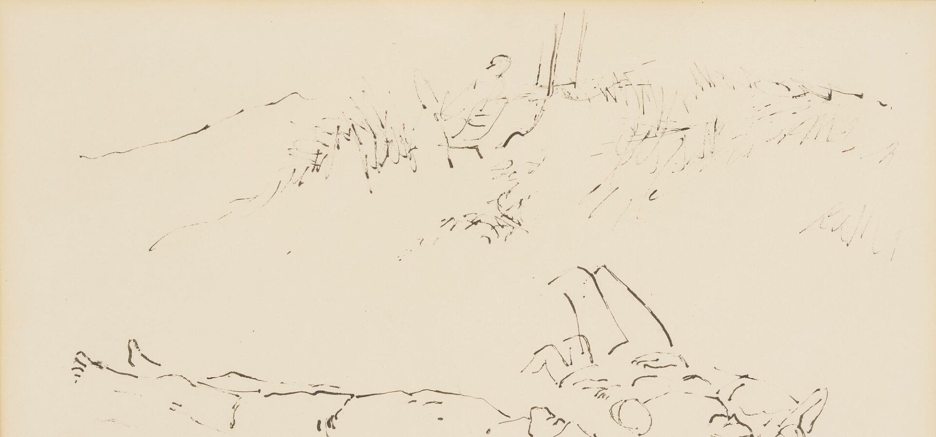 Lot 126: 2 Drawings: Charles Burchfield plus A. Pounders “Cape Cod”