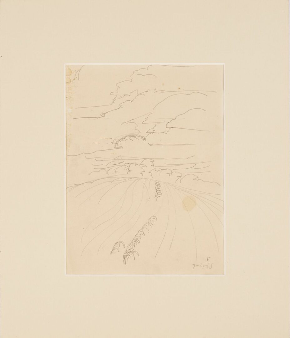 Lot 126: 2 Drawings: Charles Burchfield plus A. Pounders “Cape Cod”