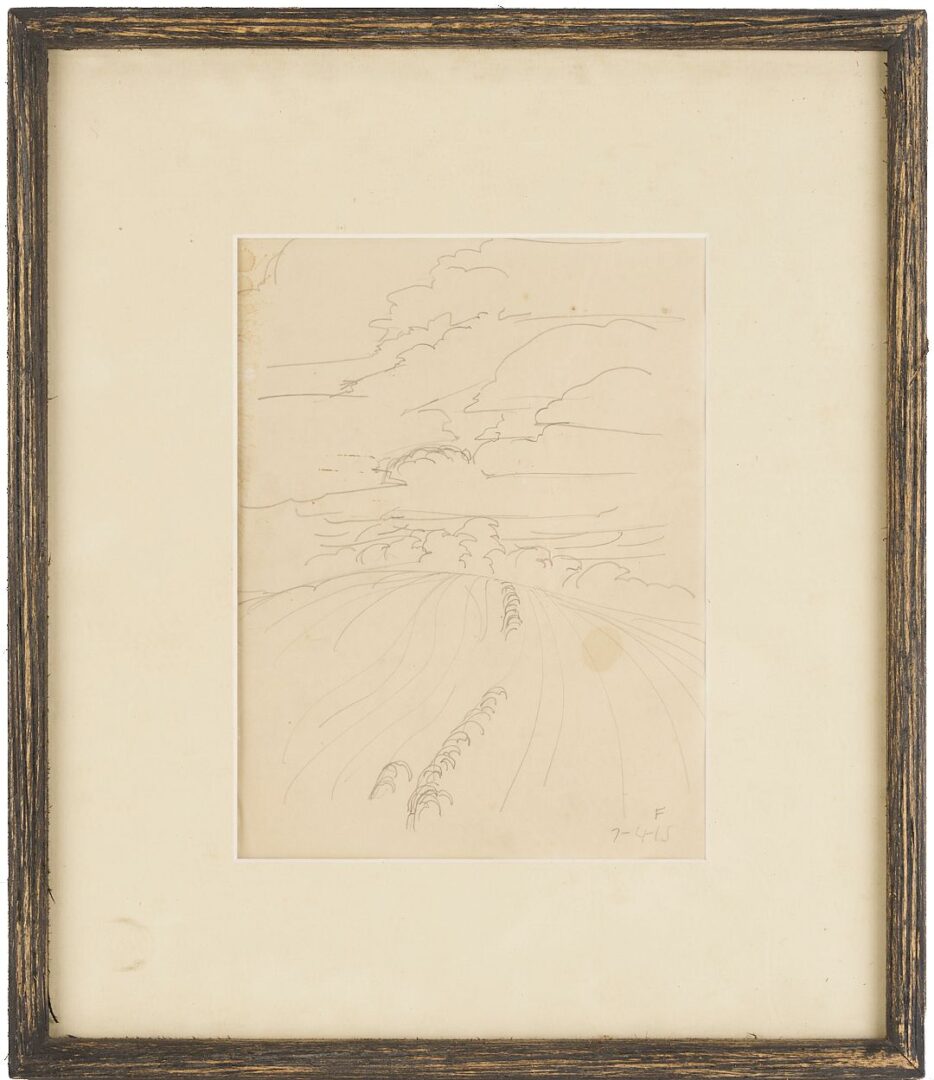 Lot 126: 2 Drawings: Charles Burchfield plus A. Pounders “Cape Cod”