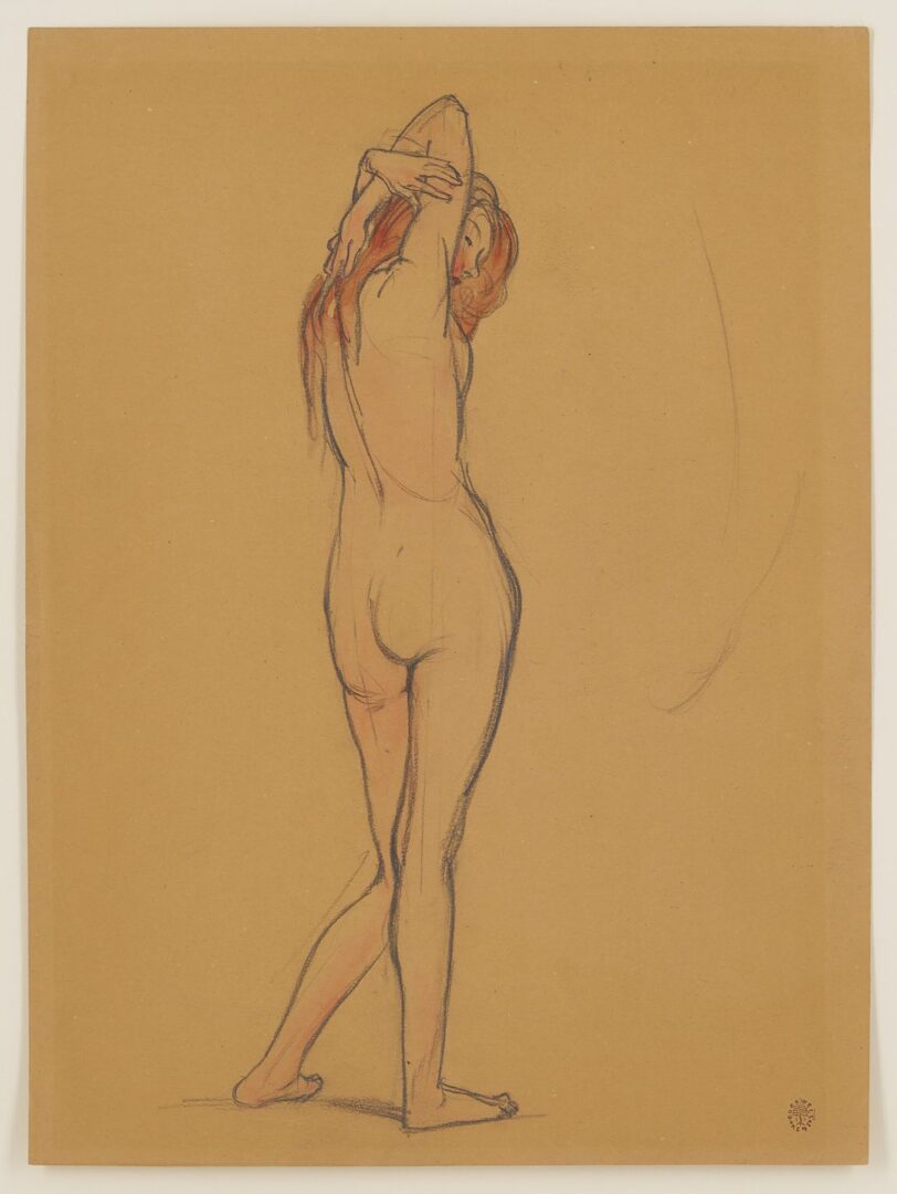 Lot 128: Rockwell Kent Drawing & W/C, Standing Nude